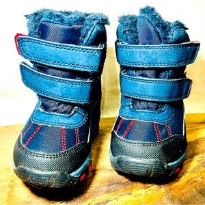 Joe Fresh Thinsulate Waterproof Lined Boots Toddler Boys Size 4 Blue/Red